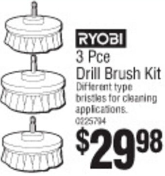 Bunnings Ryobi 3 Pce Drill Brush Kit offer