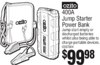Bunnings Ozito 400A Jump Starter Power Bank offer