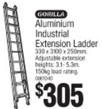 Bunnings Gorilla Aluminium Industrial Extension Ladder offer