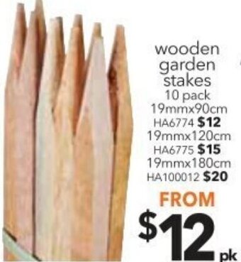 Cheap as Chips Wooden Garden Stakes 19mmx90cm offer