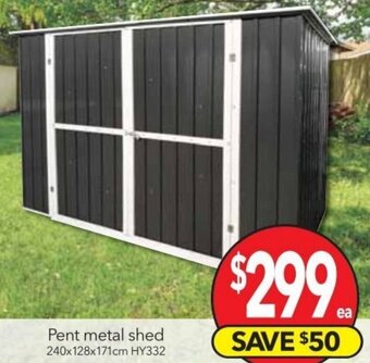 Cheap as Chips Pent Metal Shed 240x128x171cm offer