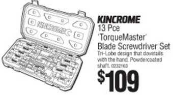 Bunnings Kincrome 13 Pce Torquemaster Blade Screwdriver Set offer