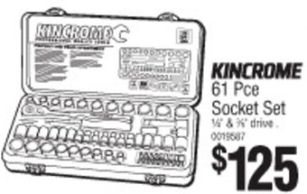 Kincrome 61 Pce Socket Set