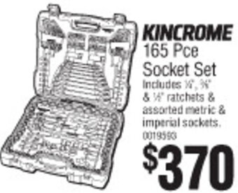 Bunnings Kincrome 165 Pce Socket Set offer