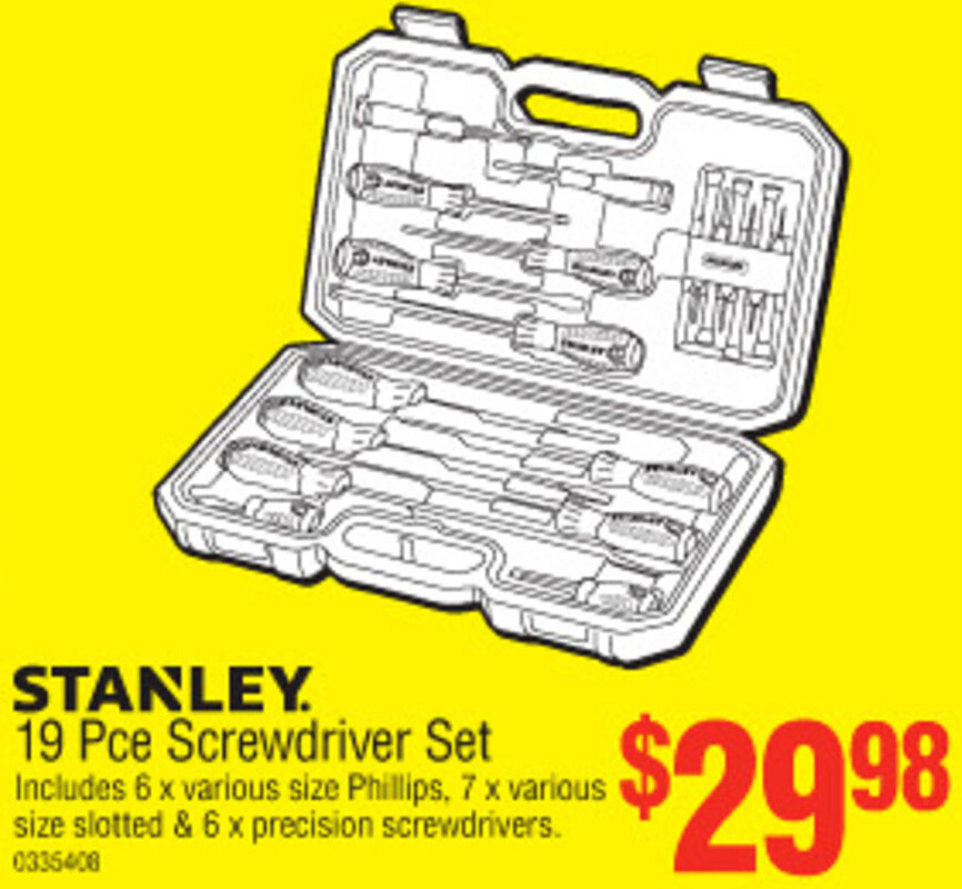 Stanley 19 Pce Screwdriver Set offer at Bunnings