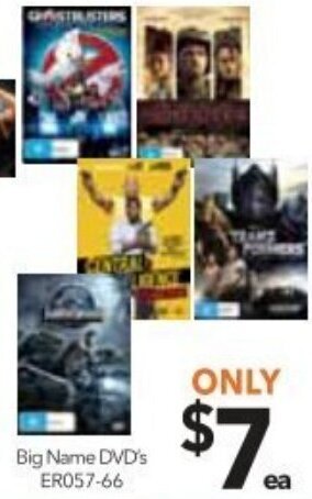 Cheap as Chips Big Name DVD's offer