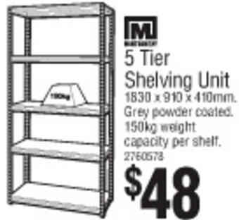 Bunnings 5 Tier Shelving Unit offer