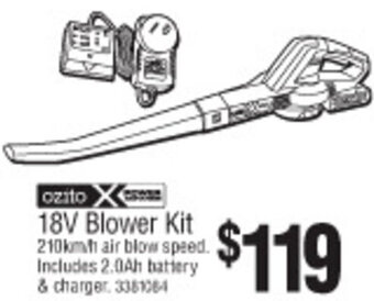 Bunnings Ozito 18V Blower Kit offer