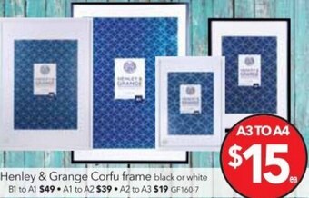 Cheap as Chips Henley & Grange Corfu Frame offer