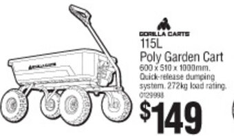 Gorilla Carts 115L Poly Garden Cart