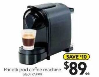 Cheap as Chips Prinetti pod coffee machine offer