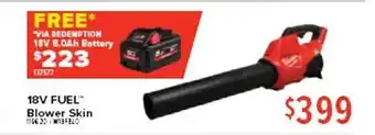 Total Tools 18v fuel blower skin offer