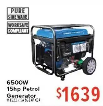 Total Tools 6500w 15hp petrol generator offer