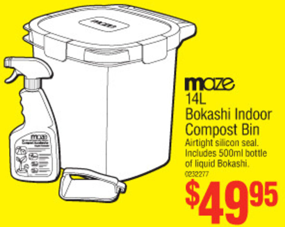 Maze 14L Bokashi Indoor Compost Bin offer at Bunnings