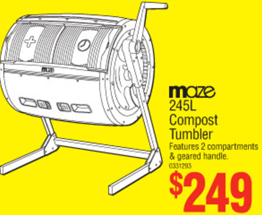 Maze 245L Compost Tumbler offer at Bunnings