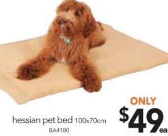 Hessian Pet Bed 100x70cm
