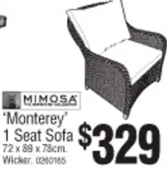 Bunnings Monterey 1 Seat Sofa offer
