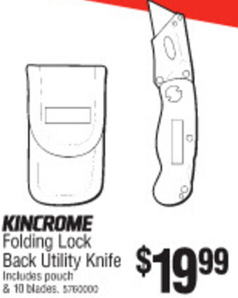 Bunnings Kincrome Folding Lock Back Utility Knife offer