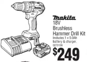 Bunnings Makita 18V Brushless Hammer Drill Kit offer