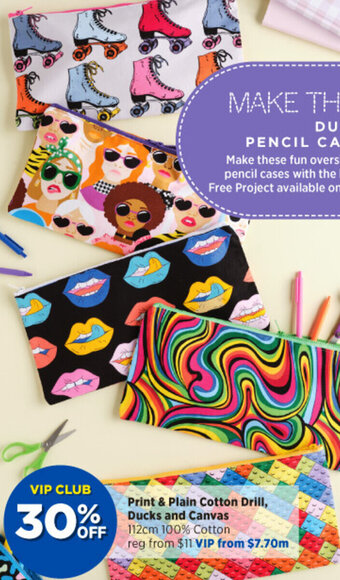 Spotlight Print & Plain Cotton Drill, Ducks And Canvas offer