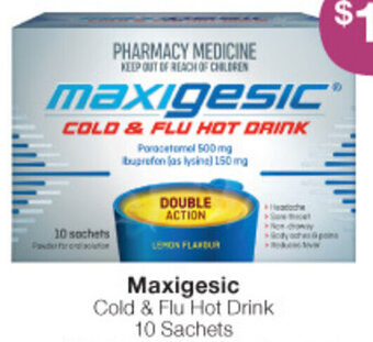 Pharmacy Best Buys Maxigesic Cold & Flu Hot Drink 10 Sachets offer