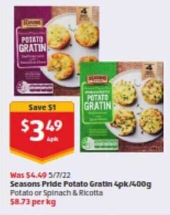 ALDI Seasons pride potato gratin offer