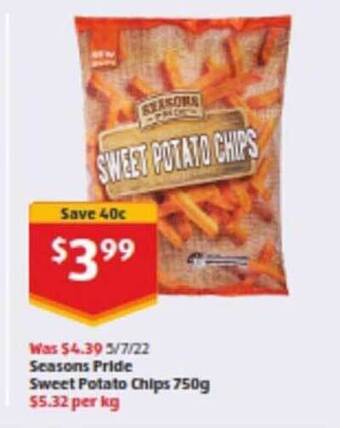 ALDI Seasons pride sweet potato chips offer