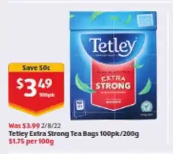 ALDI Tetley extra strong tea bags offer