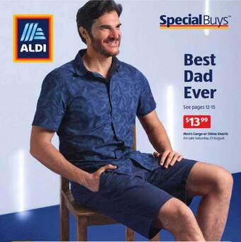 ALDI Men's cargo or chino shorts offer
