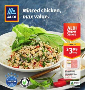 ALDI Broad oak farms rspca approved chicken mince offer