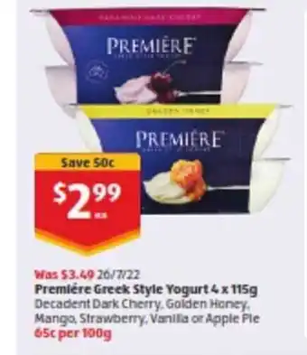 Première greck style yogurt