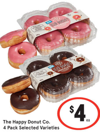 IGA The Happy Donut Co. 4 Pack Selected Varieties offer