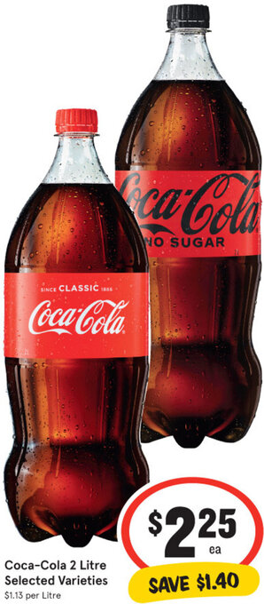 IGA Coca-Cola 2 Litre Selected Varieties offer
