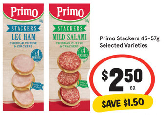 IGA Primo Stackers 45-57g Selected Varieties offer