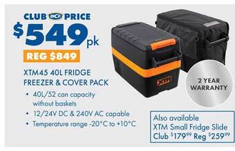 BCF Xtm45 40l fridge freezer & cover pack offer