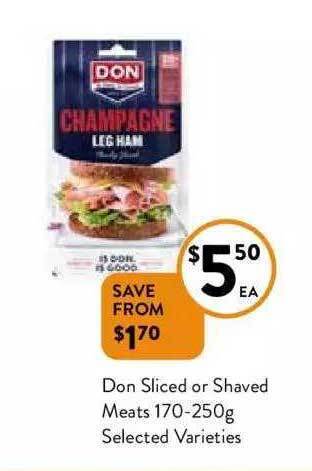 Foodworks Don sliced or shaved meats offer