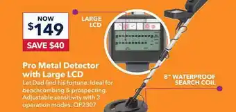 Jaycar Electronics Pro metal detector with large lcd offer
