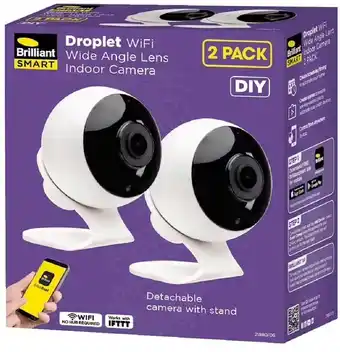 Officeworks Brilliant smart indoor wifi security camera 2 pack offer