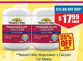 Chemist Warehouse Nature's way magnesium + calcium offer