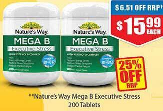 Chemist Warehouse Nature's way mega b executive stress offer