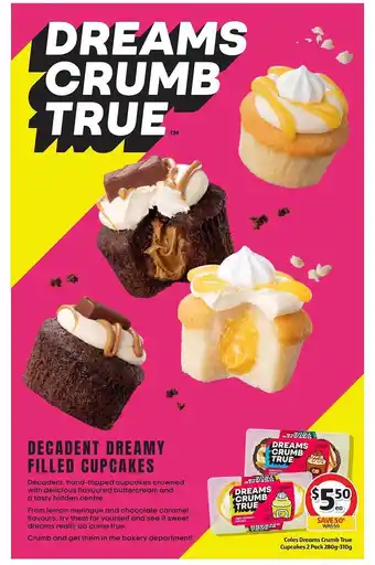 Coles Coles dreams crumb true cupcakes 2 pack offer