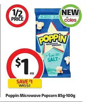 Coles Poppin microwave popcorn offer