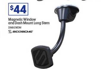 Magnetic window and dash mount long stem