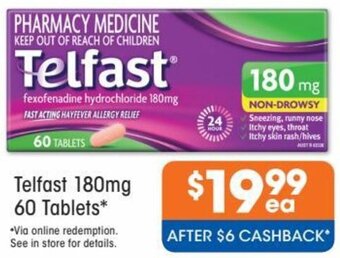 Good Price Pharmacy Telfast 180mg 60 Tablets offer