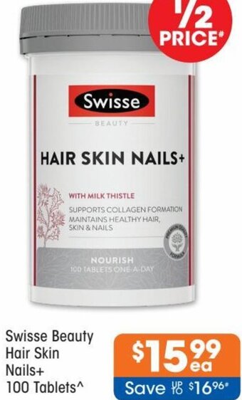 Good Price Pharmacy Swisse Beauty Hair Skin Nails+ 100 Tablets offer