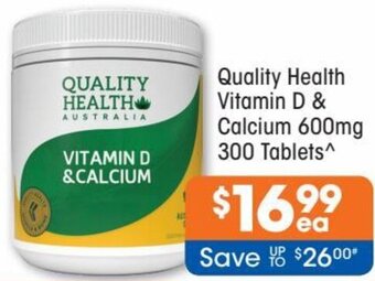 Good Price Pharmacy Quality Health Vitamin D & Calcium 600mg 300 Tablets offer