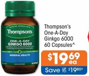 Thompson's One-A-Day Ginkgo 6000 60 Capsules