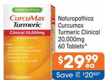 Good Price Pharmacy Naturopathica Curcumax Turmeric Clinical 20,000mg 60 Tablets offer