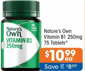 Good Price Pharmacy Nature's Own Vitamin B1 250mg 75 Tablets offer
