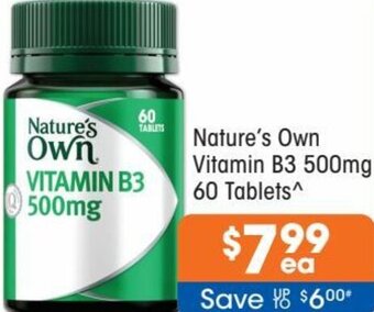 Good Price Pharmacy Nature's Own Vitamin B3 500mg 60 Tablets offer